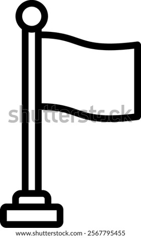 Flag Vector Lineal Icon On White Background.