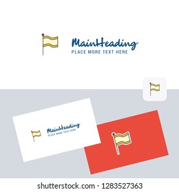 Flag vector logotype with business card template. Elegant corporate identity. - Vector