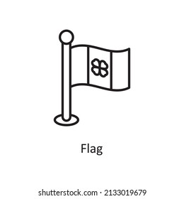 Flag Vector Outline Icon Design illustration. St Patrick's Day Symbol on White background EPS 10 File
