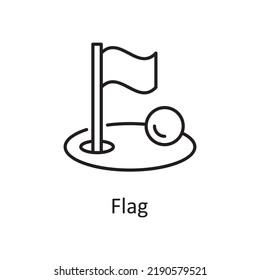 Flag vector outline Icon Design illustration. Sports And Awards Symbol on White background EPS 10 File