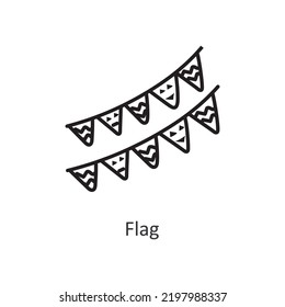 Flag vector outline Icon Design illustration. Halloween Symbol on White background EPS 10 File