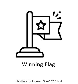 Flag Vector Outline Icon. Eps 10 File