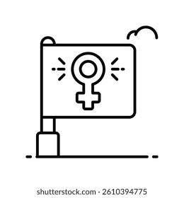 Flag vector outline icon. EPS 10 file