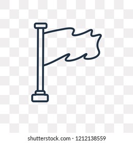 Flag vector outline icon isolated on transparent background, high quality linear Flag transparency concept can be used web and mobile