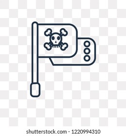 Flag vector outline icon isolated on transparent background, high quality linear Flag transparency concept can be used web and mobile
