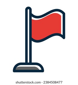 Flag Vector Thick Line Filled Dark Colors Icons For Personal And Commercial Use.
