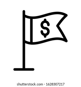 flag vector thin line icon 