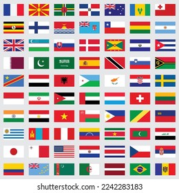 Flag vectors, flag of different countries, ndependent symbols map colored banners , illustration, vector eps.