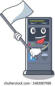 With flag vending machines park cartoon the door