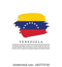 Flag of Venezuela with brush stroke effect and information text poster, Venezuela flag template design. Vector Eps 10