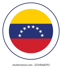 Bandera de Venezuela. Bandera de Venezuela en forma de círculo.
