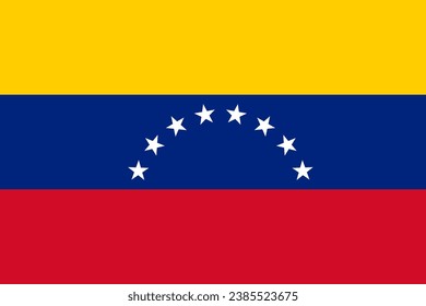 Flag of Venezuela. Civil variant. Vector. Accurate dimensions, element proportions and colors. Vector 10 eps.