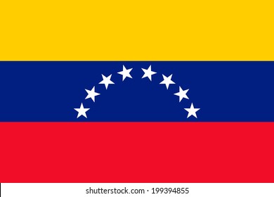 Flag of Venezuela. The colors of the original. Vector illustration.