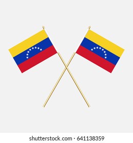 Flag of Venezuela with flagpole. Vector illustration.