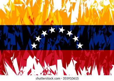 Flag of Venezuela in grunge style. Vector illustration.