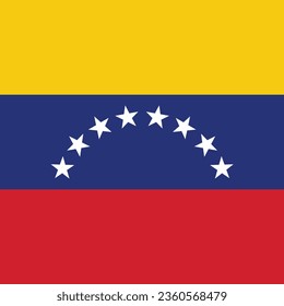 The flag of Venezuela. Flag icon. Standard color. A square flag. Computer illustration. Digital illustration. Vector illustration.