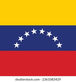 The flag of Venezuela. Flag icon. Standard color. A square flag. Computer illustration. Digital illustration. Vector illustration.