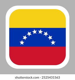 The flag of Venezuela. Flag icon. Standard color. flat vector square with rounded corners. Computer illustration. Digital illustration. Vector illustration