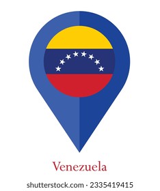 Flag of Venezuela, Flag of Venezuela Map pointer icon. Vector illustration flag pointer.