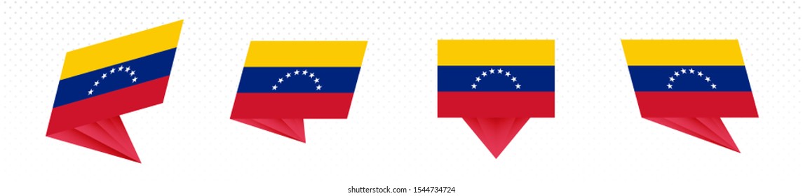 Flag of Venezuela in modern abstract design, vector flag set.