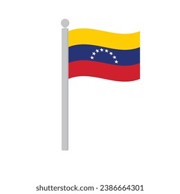Flag of Venezuela on flagpole isolated