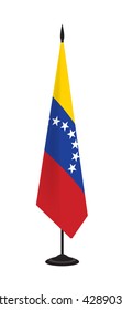 Flag of Venezuela on a flagstaff. Vector illustration