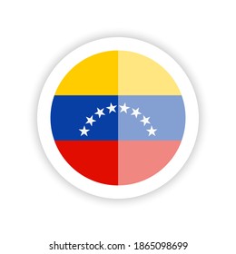 Flagge Venezuelas. Runde Ikone.