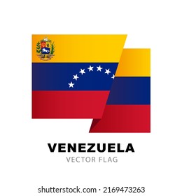 Flag of Venezuela. Vector illustration isolated on white background. Colorful Venezuelan flag logo.