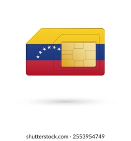 Flag of Venezuela. Vector illustration of SIM Card with flag on white background