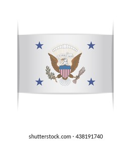 Flag of the Vice President of the United States. Vector illustration of a stylized flag. The slit in the paper with shadows. Element for infographics.