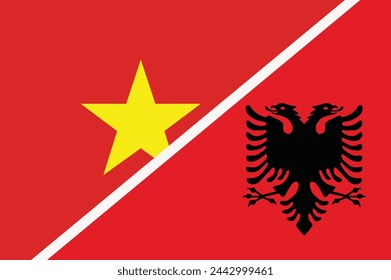 Flag of Vietnam and Albania concept graphic element Illustration template design
