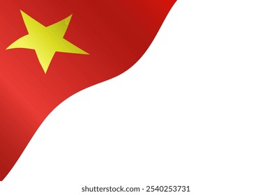 Flag of Vietnam background frame border celebration Vietnamese festival vector illustration Isolated background waving 3d gradients effect texture.
