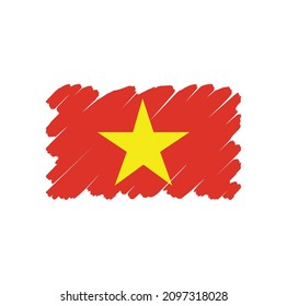 Flag of Vietnam, brush stroke background
