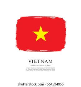 Flag of Vietnam, brush stroke background