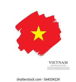 Flag of Vietnam, brush stroke background