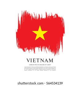 Flag of Vietnam, brush stroke background