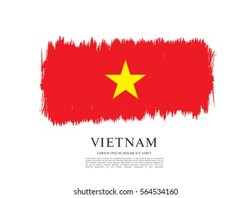 Flag of Vietnam, brush stroke background