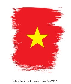 Flag of Vietnam, brush stroke background