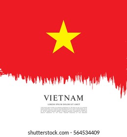 Flag of Vietnam, brush stroke background