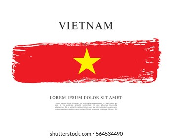 Flag of Vietnam, brush stroke background