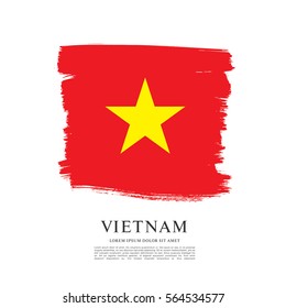 Flag of Vietnam, brush stroke background