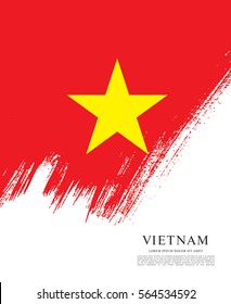 Flag of Vietnam, brush stroke background