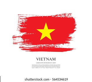 Flag of Vietnam, brush stroke background