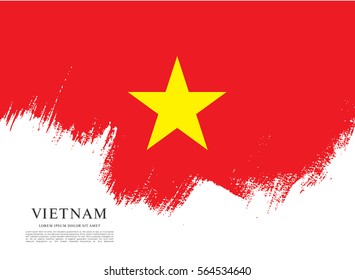 Flag of Vietnam, brush stroke background