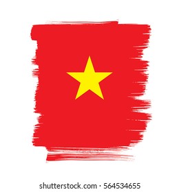 Flag of Vietnam, brush stroke background