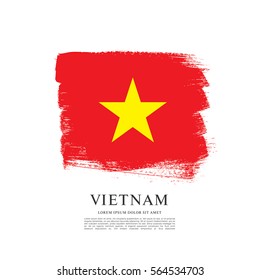Flag of Vietnam, brush stroke background