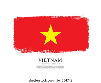 Flag of Vietnam, brush stroke background