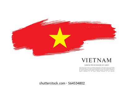 Flag of Vietnam, brush stroke background