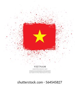 Flag of Vietnam, brush stroke background