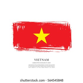 Flag of Vietnam, brush stroke background